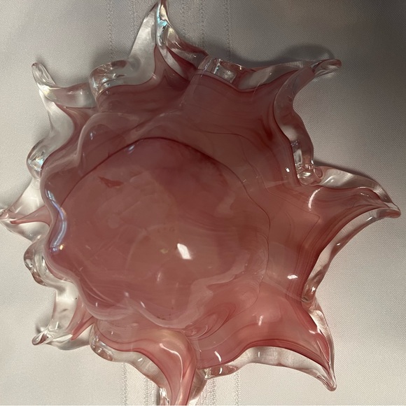 Made in Italy, Lavorazione, Arte Murano, Pink Swirl Decorative Art Piece. - Picture 2 of 6
